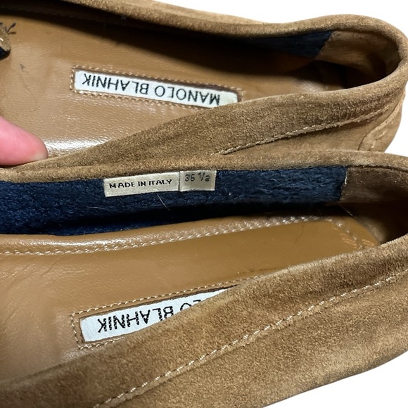 Manolo Blahnik Driver Suede Taupe Tan Loafers Size 36.5 or 6.5 - Picture 6 of 6